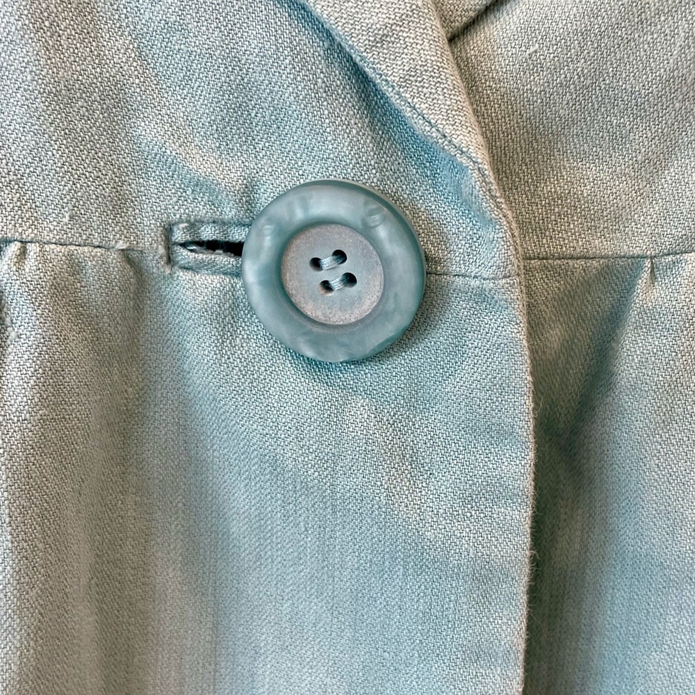 Elevenses by Anthropologie  swing-style linen blazer, single button, aqua,8, EUC - Picture 8 of 11